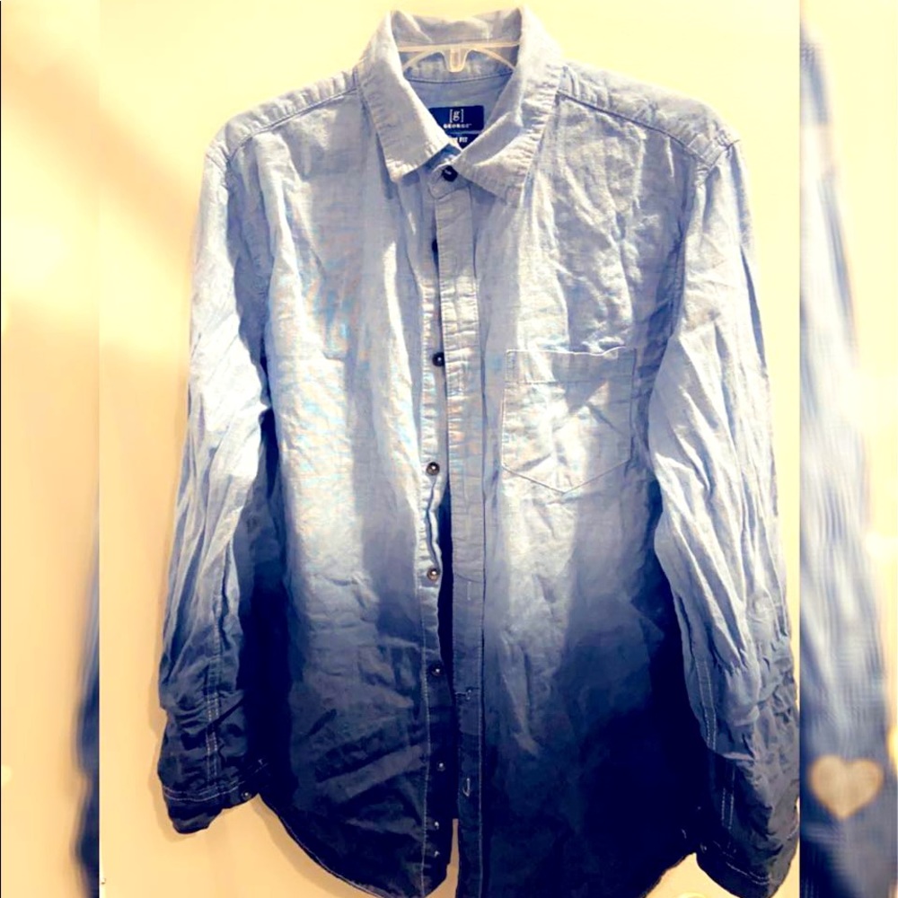 George BLUE OMBRÉ BUTTON DOWN